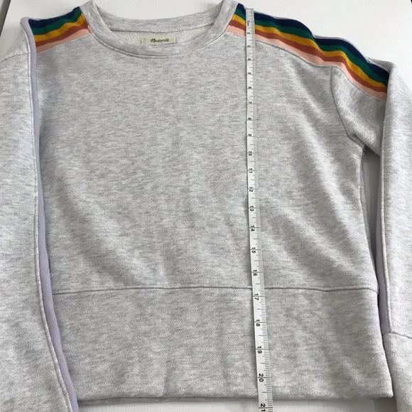 Madewell Rainbow-Inset Crop Sweatshirt Size Small - Picture 8 of 9